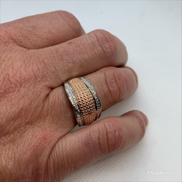 Champagne Dia Accent Ring in ION Plated 18K RG - Picture 7 of 9